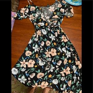 Floral Print Wrap Dress